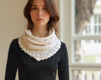 Knitting Pattern: Kerchief Cowl Scarf (PDF Download)