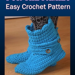 Slipper Boots Crochet Pattern, Womens Boot Slippers, House Boot Slippers, Gift For Her, Gift For Mom, House Shoes, Crochet Slippers image 3