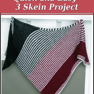 Knitting PATTERN 3 Skein Shawl/Wrap, Quick and Easy Instant Download image 2