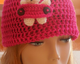 Crochet PATTERN - Beanie Hat With Bunny, Quick and Easy Project - Instant Download