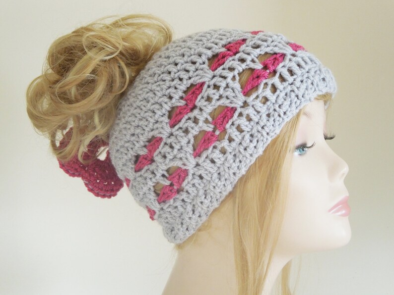 Crochet PATTERN Messy Bun Crochet Hat Pattern, Ponytail Hat Crochet Pattern, Crochet Beanie Pattern, Man Bun Crochet Hat Pattern image 2