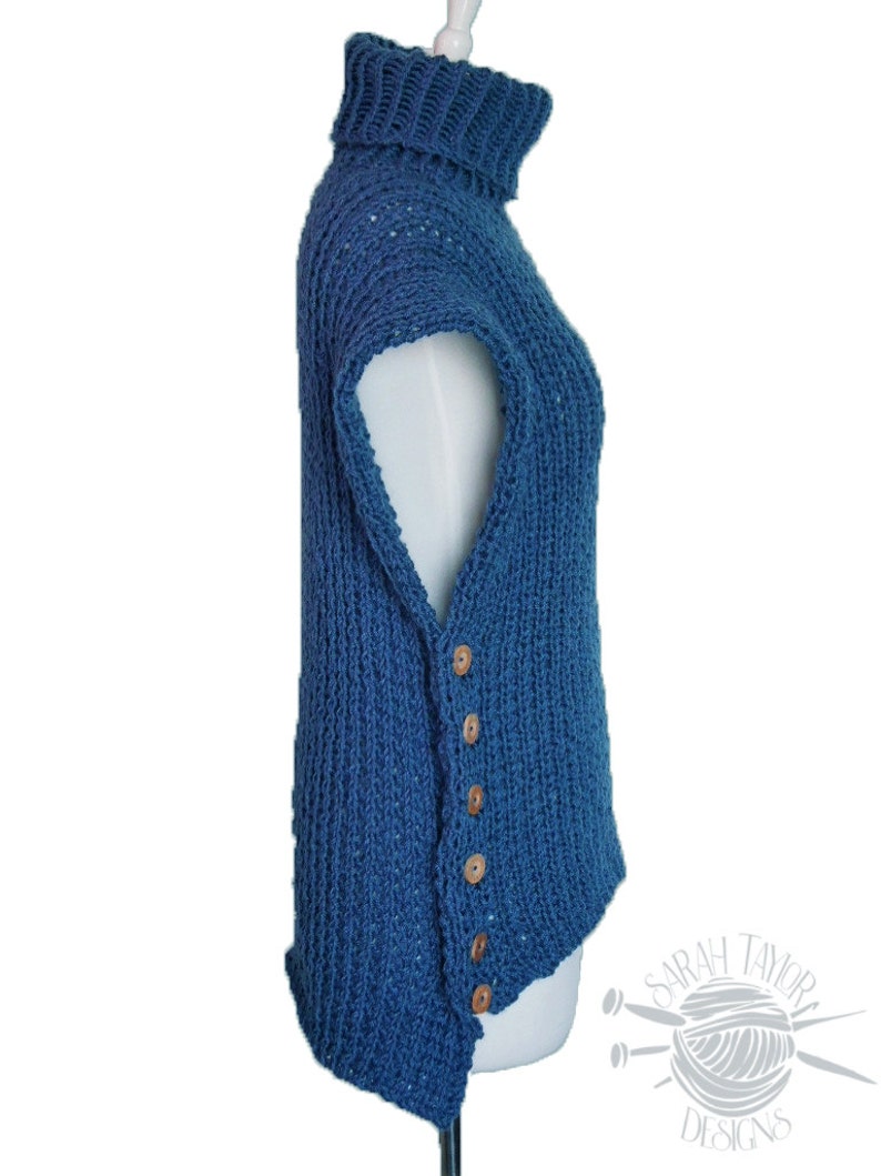 Knitting PATTERN Dunedin High Low Pullover Easy Project Etsy