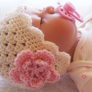 Crochet Baby Hat Pattern with Flower: Easy PDF Beanie (0-6 Months) image 6
