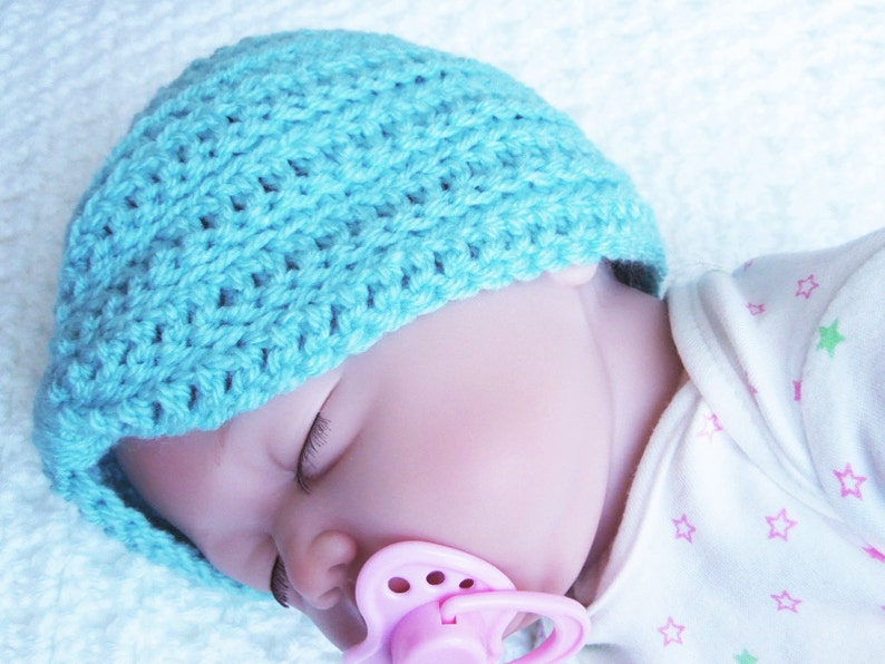 Baby Turban Crochet Pattern, Baby Hat, Photo Prop, Newborn Hat, Newborn Girl Hat, Preemie, Easy Crochet, pdf Pattern, Baby Shower Gift image 3