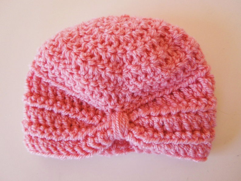 Baby Turban Crochet Pattern, Baby Hat, Photo Prop, Newborn Hat, Newborn Girl Hat, Preemie, Easy Crochet, pdf Pattern, Baby Shower Gift image 5