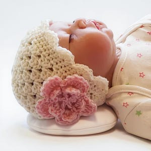 Baby Hat with Flower Crochet Pattern, Crochet Hat Pattern, Crochet Baby Hat, Newborn Hat Pattern, Crochet Beanie, Easy Crochet Pattern