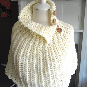 Capelet Crochet Pattern, Bridal Cape, Wedding Capelet, Bridal Capelet, Oversized Scarf, Easy Crochet Pattern, Chunky Scarf, pdf Pattern image 2