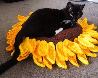 Pet Bed Sunflower Crochet Pattern