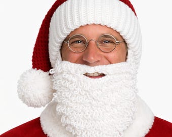 Gorro y barba de Papá Noel - Patrón de ganchillo fácil