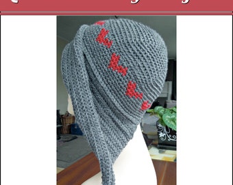 Crochet PATTERN Love Heart Hat With Ear Flaps - Instant Download