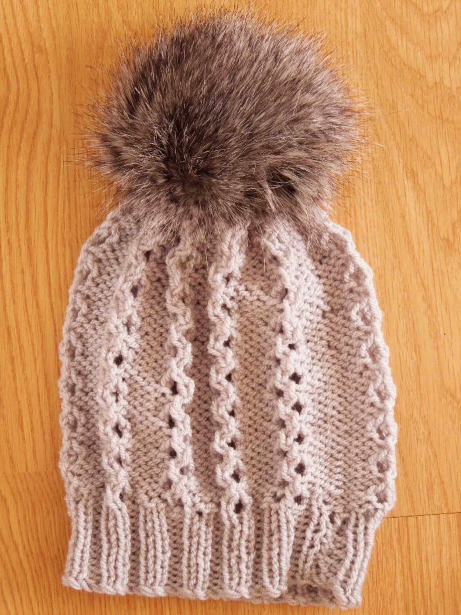 Knitting Pattern Pom Pom Slouchy Hat Knit Hat Pom Pom Etsy