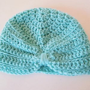 Baby Turban Crochet Pattern, Baby Hat, Photo Prop, Newborn Hat, Newborn Girl Hat, Preemie, Easy Crochet, pdf Pattern, Baby Shower Gift image 4