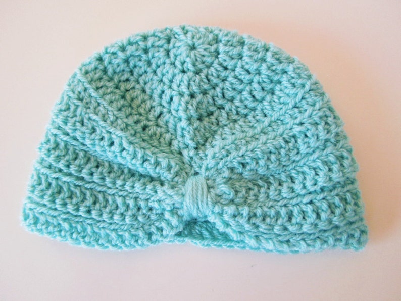 Baby Turban Crochet Pattern, Baby Hat, Photo Prop, Newborn Hat, Newborn Girl Hat, Preemie, Easy Crochet, pdf Pattern, Baby Shower Gift image 4