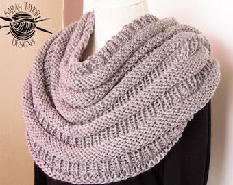 Wzór na duży szalik: gruby, dzianinowy komin typu infinity (wzór w formacie PDF)