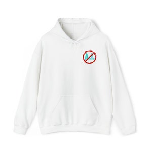 Anti AI White Hoodie,  Double Sided Technology Hoodie, A.I. Hooded Sweatshirt, Chat GPT AI Gift, Artist Apparel