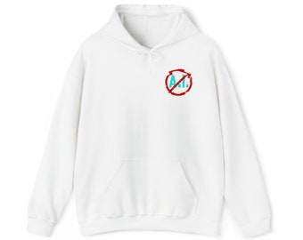 Anti AI White Hoodie,  Double Sided Technology Hoodie, A.I. Hooded Sweatshirt, Chat GPT AI Gift, Artist Apparel