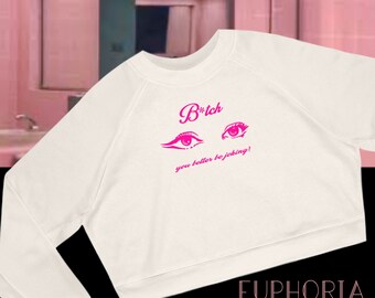 Euphoria Maddy Croptop, Euphoria Sweatshirt, Euphoria Show Gift, Gift For Girlfriend, Women's Cropped Fleece Pullover