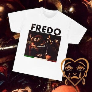 Godfather T-Shirt, Heavy Cotton Tee, White T-Shirt, The Godfather Movie, Italian Gift, Classical Art Design, Caravaggio Painting T-Shirt