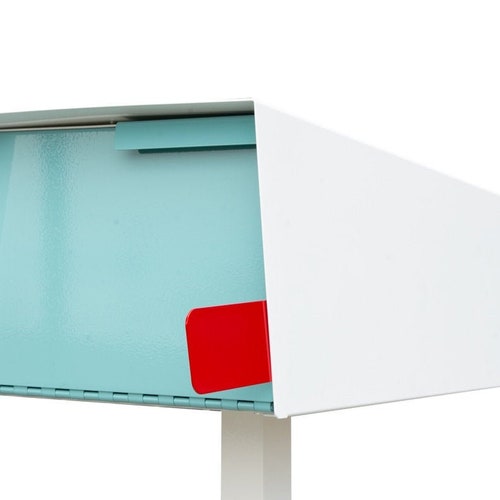 Modern Mailbox Post Mount Mailbox White Etsy