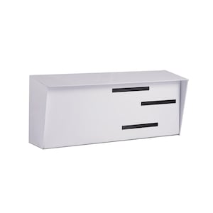 Modern Mailbox | Mid Century Modern Mailbox | Horizontal White