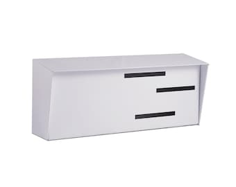 Modern Mailbox | Mid Century Modern Mailbox | Horizontal White