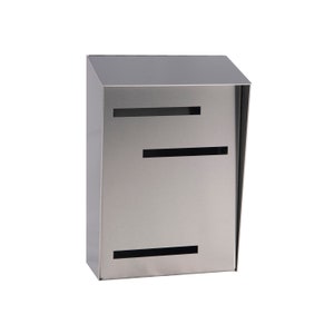 Modern Mailbox | Mid Century Modern Mailbox | Vertical Silver