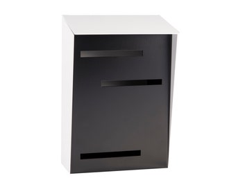 Modern Mailbox | Mid Century Modern Mailbox | Vertical White/Black