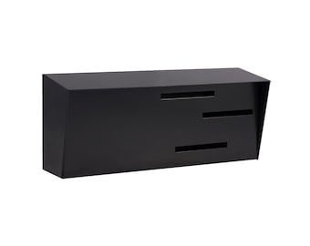 Modern Mailbox | Mid Century Modern Mailbox | Horizontal Black