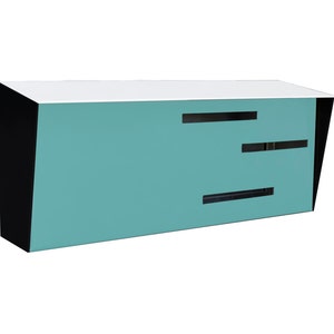 Modern Mailbox | Mid Century Modern Mailbox | Horizontal White, Black, Robin Egg
