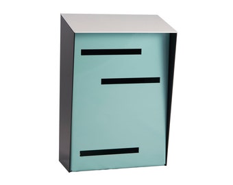 Modern Mailbox | Mid Century Modern Mailbox | Vertical White, Black, Robin Egg