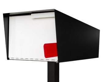 Modern Mailbox | Post Mount Mailbox | Black/White