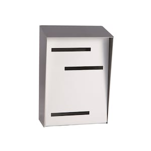Modern Mailbox | Mid Century Modern Mailbox | Vertical Silver/White