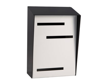 Modern Mailbox | Mid Century Modern Mailbox | Vertical Black/White