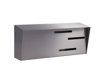 Modern Mailbox | Mid Century Modern Mailbox | Horizontal Silver
