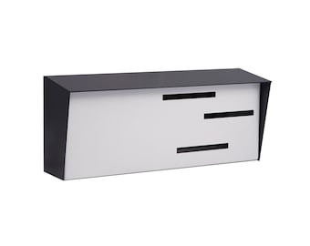 Modern Mailbox | Mid Century Modern Mailbox | Horizontal Black & White