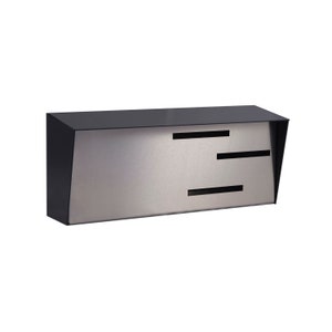 Modern Mailbox | Mid Century Modern Mailbox | Horizontal Black/Silver
