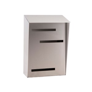 Modern Mailbox | Mid Century Modern Mailbox | Vertical White/Silver