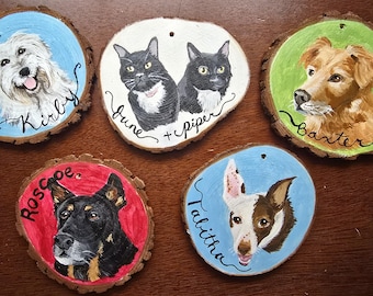 Hand-Painted Pet Ornament | Custom Acrylic Portrait Decor