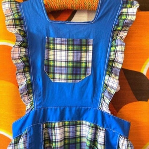 Vintage 70's Beco Originals Prairie Long Pinafore Apron Dress Mod Hippie Retro Boho Kitschy Home Festival Kitchen Groovy