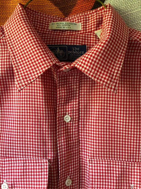 Vintage 70's 80's The Peddler Boys Red Gingham Ch… - image 5