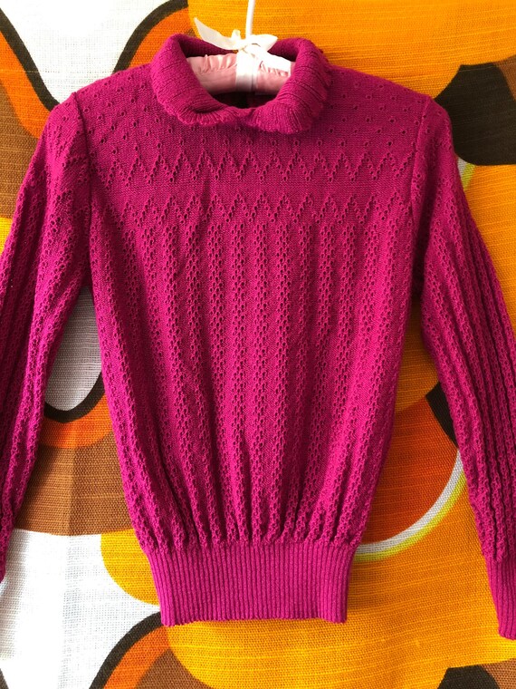 Vintage 70's 80's Acrylic Summer Nylon Sweater To
