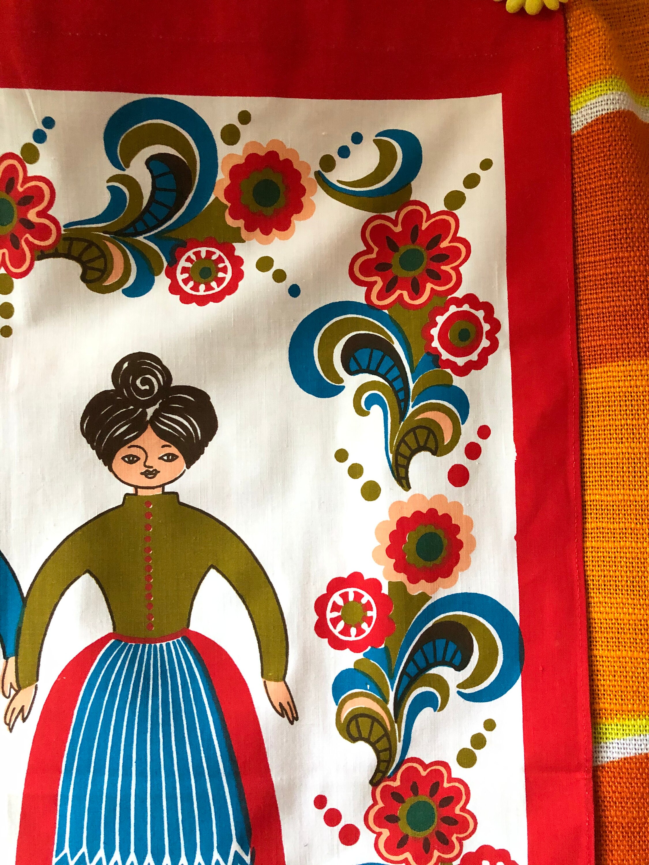 貴重◎ 60〜70's Fordham Felt Works VINTAGE Vintage 60's 70's Swedish Folk Art Folklore by Hill Linen