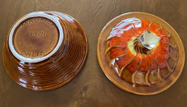 Vintage 60's Maurice of California Pottery Ceramics IM-81 With Lid