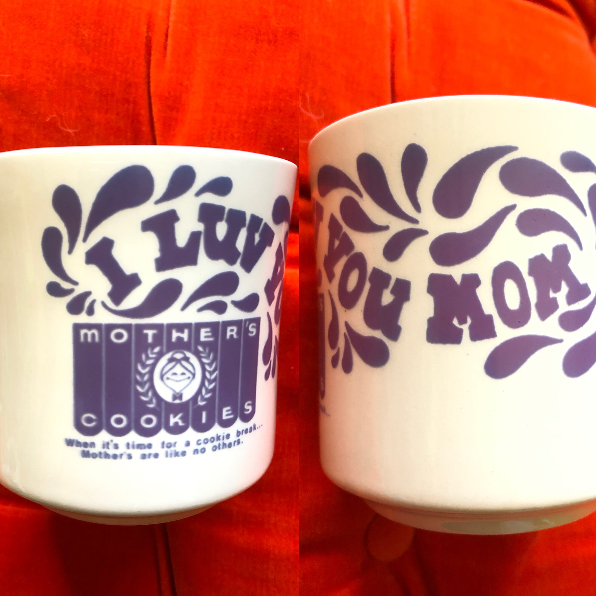 Vintage 80's Mother's Cookies I Love You Mom Coffee Mug Cup