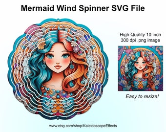 Mermaid Wind Spinner Sublimation SVG