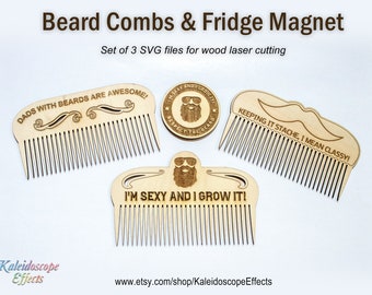 Beard Comb and Magnet SVG Laser Cutting File