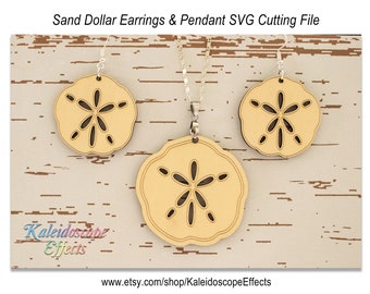 Sand Dollar Earrings & Pendant SVG Bundle - Laser Cut Jewelry Files