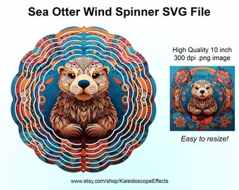 Zen Sea Otter Wind Spinner Sublimation SVG
