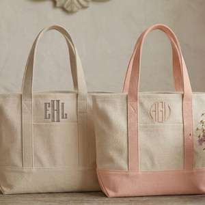 Custom Tote Bag, Canvas Tote, Personalized Name Bag, Bridesmaid Gift,Monogram Shopping Bag, Embroidery Initials Wedding Gift , Mother's Day