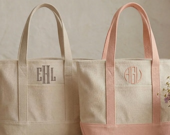 Custom Tote Bag, Canvas Tote, Personalized Name Bag, Bridesmaid Gift,Monogram Shopping Bag, Embroidery Initials Wedding Gift , Mother's Day
